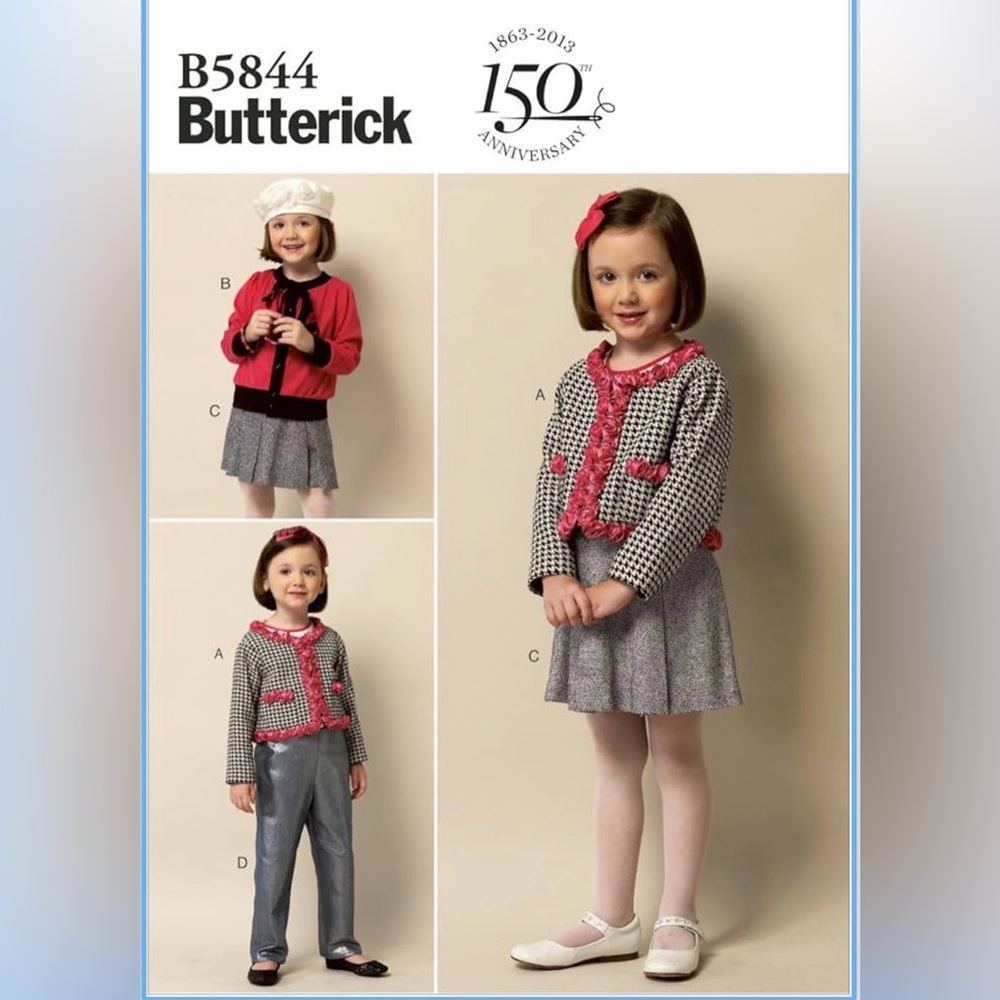 🧵 2 for 22$ 🧵 Butterick Children's Jacket, Cardigan, Pants and Skirt 5844